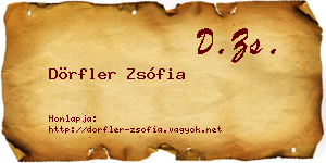 Dörfler Zsófia névjegykártya