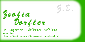 zsofia dorfler business card